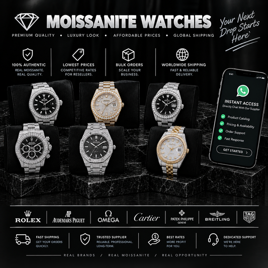 moissanite watches and cuban links  bundle